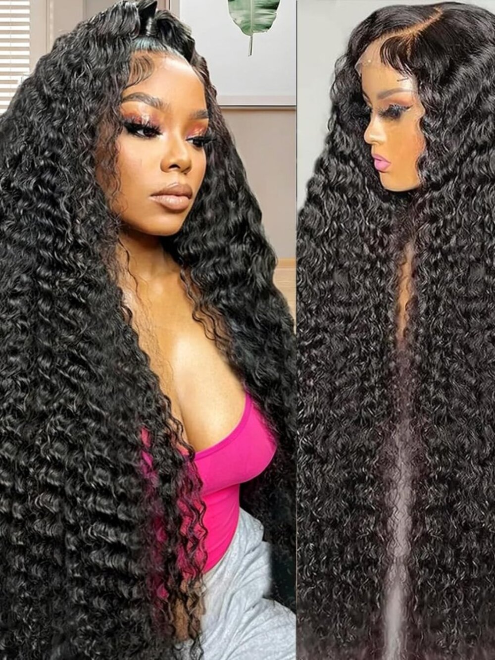 Flower Shadow 13x6 Water Wave Lace Front 30" Wig Human Hair  210 Density